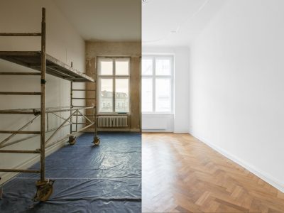 living room renovation, before and after home refurnishment